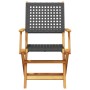Faltbare Gartenstühle, 6 Stück Massivholz und schwarzes PE-Rattan von , Gartenstühle - Ref: Foro24-3214556, Preis: 251,81 €, ...