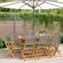 Folding garden chairs 8 pcs solid wood and gray PE rattan by , Garden chairs - Ref: Foro24-3214561, Price: 507,93 €, Discount: %