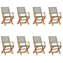 Faltbare Gartenstühle, 8 Stück, Massivholz und graues PE-Rattan von , Gartenstühle - Ref: Foro24-3214561, Preis: 517,72 €, Ra...