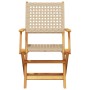 Faltbare Gartenstühle, 6 Stück, Massivholz und PE-Rattan in Beige. von , Gartenstühle - Ref: Foro24-3214563, Preis: 386,20 €,...