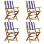 4 verstellbare Gartenstühle aus Massivholz mit blau-weißem Stoff. von , Gartenstühle - Ref: Foro24-3214589, Preis: 203,58 €, ...