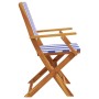 Sillas jardín reclinables 4 uds madera maciza tela azul blanco de , Sillas de jardín - Ref: Foro24-3214589, Precio: 184,48 €