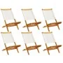 Folding garden chairs 6 units solid wood and cream fabric by , Garden chairs - Ref: Foro24-3214638, Price: 314,62 €, Discount: %