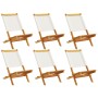 Sillas jardín plegables 6 uds tela madera maciza y tela crema de , Sillas de jardín - Ref: Foro24-3214638, Precio: 340,18 €
