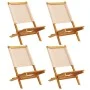 Faltbare Gartenstühle, 4 Stück, Massivholz und beige Stoff von , Gartenstühle - Ref: Foro24-3214646, Preis: 221,37 €, Rabatt: %