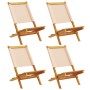 Folding garden chairs 4 pcs solid wood and beige fabric by , Garden chairs - Ref: Foro24-3214646, Price: 212,36 €, Discount: %