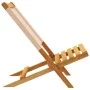 Folding garden chairs 4 pcs solid wood and beige fabric by , Garden chairs - Ref: Foro24-3214646, Price: 208,45 €, Discount: %