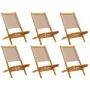 Folding garden chairs 6 pcs solid wood and taupe fabric by , Garden chairs - Ref: Foro24-3214644, Price: 307,19 €, Discount: %