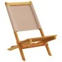 Folding garden chairs 6 pcs solid wood and taupe fabric by , Garden chairs - Ref: Foro24-3214644, Price: 307,19 €, Discount: %