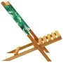 Reclining garden chairs 6 units solid wood and green fabric by , Garden chairs - Ref: Foro24-3214650, Price: 314,08 €, Discou...