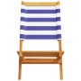 Reclining garden chairs 4 units solid wood blue white fabric by , Garden chairs - Ref: Foro24-3214652, Price: 214,74 €, Disco...