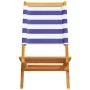 Sillas jardín reclinables 4 uds madera maciza tela azul blanco de , Sillas de jardín - Ref: Foro24-3214652, Precio: 210,75 €,...