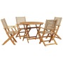 5-piece garden dining set made of PE rattan and solid beige wood. by , Garden sets - Ref: Foro24-3281816, Price: 370,28 €, Di...