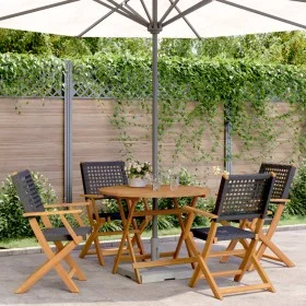 5-piece garden dining set made of black solid wood PE rattan by , Garden sets - Ref: Foro24-3281814, Price: 337,64 €, Discoun...