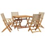 5-teiliges Gartenspeiseset aus PE-Rattan und massivem Holz in Beige. von , Gartensets - Ref: Foro24-3281828, Preis: 382,49 €,...