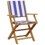5-piece garden dining set, solid wood with blue and white fabric. by , Garden sets - Ref: Foro24-3281837, Price: 297,51 €, Di...