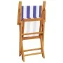 5-piece garden dining set, solid wood with blue and white fabric. by , Garden sets - Ref: Foro24-3281837, Price: 297,51 €, Di...