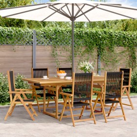 Garten-Essgruppe 7-teilig aus Polypropylen Massivholz Schwarz von , Gartensets - Ref: Foro24-3281733, Preis: 811,01 €, Rabatt: %