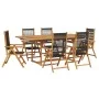 Set de comedor jardín 7 pzas polipropileno madera maciza negro de , Conjuntos de jardín - Ref: Foro24-3281733, Precio: 781,68...