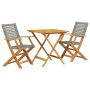 3-piece PE rattan and solid gray wood bistro set by , Garden sets - Ref: Foro24-3281875, Price: 200,86 €, Discount: %
