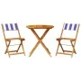 3-piece bistro set in blue and white fabric and solid wood by , Garden sets - Ref: Foro24-3281849, Price: 144,85 €, Discount: %