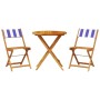 3-teiliges Bistro-Set aus Stoff und massivem Holz in Blau und Weiß. von , Gartensets - Ref: Foro24-3281849, Preis: 144,62 €, ...
