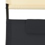 Double sun lounger with black and cream textilene awning by vidaXL, Loungers - Ref: Foro24-310547, Price: 233,53 €, Discount: %