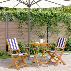 3-piece bistro set in blue and white fabric and solid wood by , Garden sets - Ref: Foro24-3281861, Price: 166,21 €, Discount: %