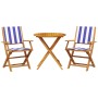 3-piece bistro set in blue and white fabric and solid wood by , Garden sets - Ref: Foro24-3281861, Price: 165,99 €, Discount: %