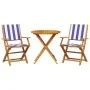 3-piece bistro set in blue and white fabric and solid wood by , Garden sets - Ref: Foro24-3281861, Price: 166,21 €, Discount: %