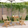 3-teiliges Bistro-Set aus PE-Rattan und massivem Holz in Beige von , Gartensets - Ref: Foro24-3281792, Preis: 174,29 €, Rabat...