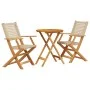 3-piece PE rattan and solid wood beige bistro set by , Garden sets - Ref: Foro24-3281792, Price: 174,60 €, Discount: %