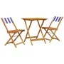 3-piece bistro set in blue and white fabric and solid wood by , Garden sets - Ref: Foro24-3281765, Price: 139,33 €, Discount: %