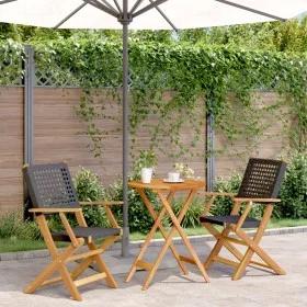 3-piece PE rattan and solid black wood bistro set by , Garden sets - Ref: Foro24-3281790, Price: 168,08 €, Discount: %