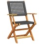3-teiliges Bistro-Set aus PE-Rattan und massivem Holz in Schwarz von , Gartensets - Ref: Foro24-3281790, Preis: 174,35 €, Rab...