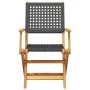 3-teiliges Bistro-Set aus PE-Rattan und massivem Holz in Schwarz von , Gartensets - Ref: Foro24-3281790, Preis: 168,08 €, Rab...