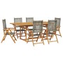 7-piece garden dining set made of gray PE rattan and acacia wood by , Garden sets - Ref: Foro24-3281731, Price: 734,88 €, Dis...