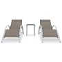Loungers with table 2 units taupe gray aluminum by vidaXL, Loungers - Ref: Foro24-310538, Price: 218,48 €, Discount: %