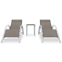 Loungers with table 2 units taupe gray aluminum by vidaXL, Loungers - Ref: Foro24-310538, Price: 213,63 €, Discount: %