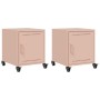 Nachttische, 2 Stück, rosa Stahl, 36x39x43,5 cm. von , Nachttische - Ref: Foro24-846617, Preis: 75,49 €, Rabatt: %
