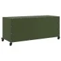 TV-Möbel aus kaltgewalztem Stahl in Olivgrün, 100,5x39x43,5 cm. von , TV-Möbel - Ref: Foro24-846648, Preis: 125,66 €, Rabatt: %