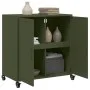 Cold-rolled steel sideboard in olive green 68.5x39x72 cm by , Sideboards - Ref: Foro24-846660, Price: 126,34 €, Discount: %