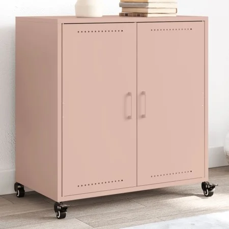 Aparador de acero laminado en frío rosa 68,5x39x72 cm de , Aparadores - Ref: Foro24-846657, Precio: 108,68 €, Descuento: %