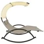 Double lounger with textilene awning in taupe gray and cream by vidaXL, Loungers - Ref: Foro24-310549, Price: 221,56 €, Disco...