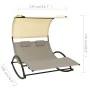 Double lounger with textilene awning in taupe gray and cream by vidaXL, Loungers - Ref: Foro24-310549, Price: 221,56 €, Disco...