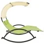Double sun lounger with green and cream textilene awning by vidaXL, Loungers - Ref: Foro24-310550, Price: 220,37 €, Discount: %