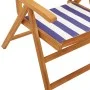 Reclining garden chairs 6 pcs solid wood blue white fabric by , Garden chairs - Ref: Foro24-3214554, Price: 428,74 €, Discoun...