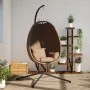 Hanging egg chair with fabric and steel taupe gray support by , Garden rockers - Ref: Foro24-4007400, Price: 193,77 €, Discou...