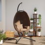 Silla colgante huevo con soporte tela y acero gris taupe