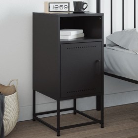 Mesita de noche acero negra 36x39x78 cm de , Mesitas de noche - Ref: Foro24-846566, Precio: 68,70 €, Descuento: %
